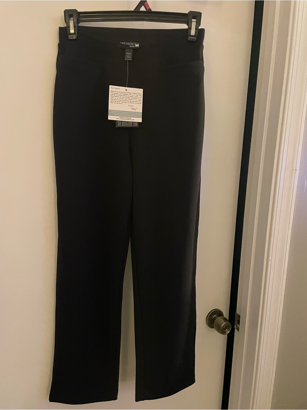 Antthony Original Black Pull On Straight-Leg Dress Pants - New with Tags XS